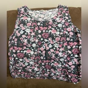 Jack Wills floral tank top; open back; US 2